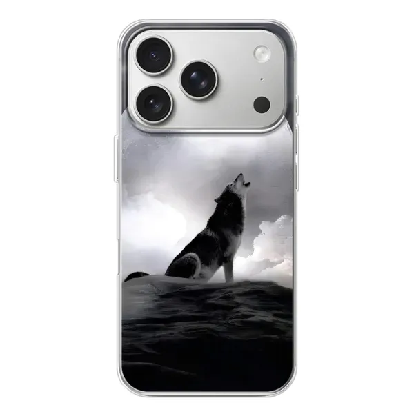 Чехол с рисунком «Волк и луна» для iPhone 17 Pro