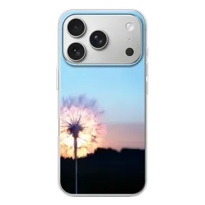 Силиконовый Чехол с одуванчиками на iPhone 17 Pro (Закат с одуванчиком)
