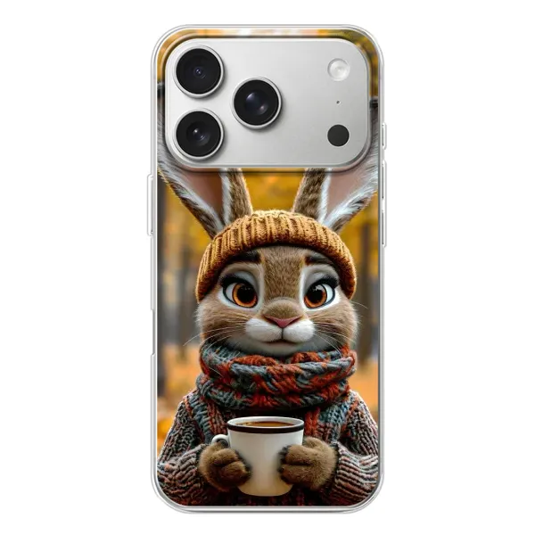Чехол с рисунком «Зайчик с кофе» для iPhone 17 Pro Чехол с рисунком «Зайчик с кофе» для iPhone 17 Pro