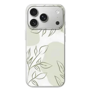 Чехол цветочный дизайн для iPhone 17 Pro (Зелёный дизайн)