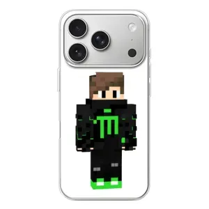 Чехлы для iPhone 17 Pro (Персонажи Майн Крафт) (Зеленый мальчик)