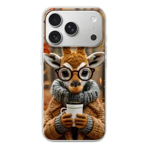 Друкований чохол 'Звірята з кавою' для iPhone 17 Pro (Жираф з кавою)