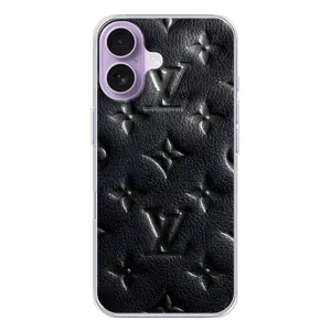 Текстурный Чехол Louis Vuitton для Айфон 17 (Черный ЛВ)