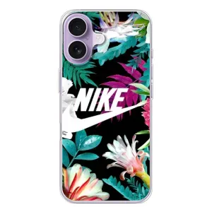 Силиконовый Чехол на iPhone 17 с картинкой Nike (Цветочный Nike)
