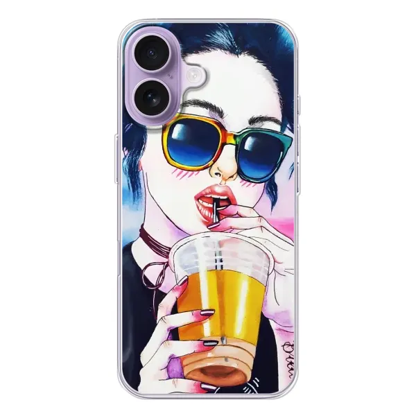 Чехол с рисунком «Девушка с коктейлем» для iPhone 17 Чехол с рисунком «Девушка с коктейлем» для iPhone 17