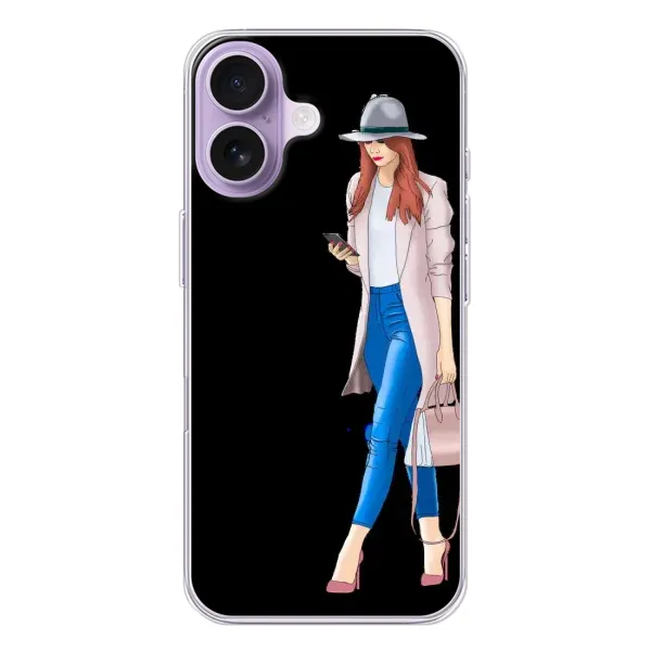 Чехол с рисунком «Девушка со смартфоном» для iPhone 17 Чехол с рисунком «Девушка со смартфоном» для iPhone 17