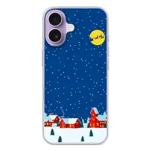 Силиконовый бампер на рождество для iPhone 17 (Город в снегу)