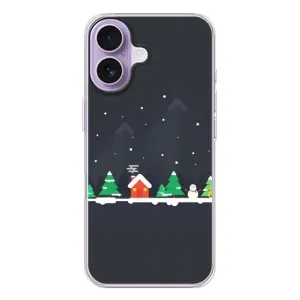 Силиконовый бампер на рождество для iPhone 17 (Город зимний)