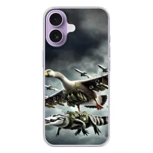 Чехол с мемами тралалело тралала для iPhone 17 (Гусини и крокодило)