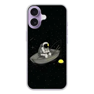 Силиконовый Чехол с принтом "Космонавты" на iPhone 17 (Космонавт на рыбалке)