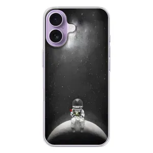 Силиконовый Чехол с принтом "Космонавты" на iPhone 17 (Космонавт романтик)