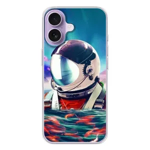Силиконовый Чехол с принтом "Космонавты" на iPhone 17 (Космонавт в воде)