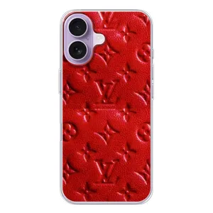 Текстурный Чехол Louis Vuitton для Айфон 17 (Красный ЛВ)