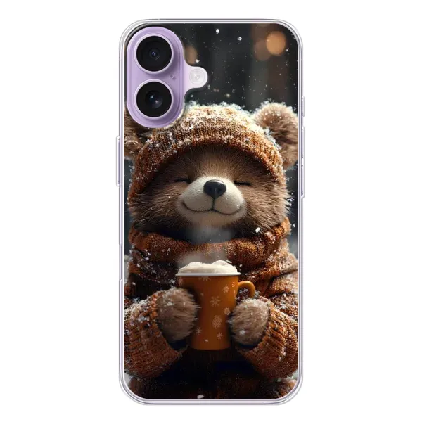 Чехол с рисунком «Медвежонок с кофе» для iPhone 17 Чехол с рисунком «Медвежонок с кофе» для iPhone 17