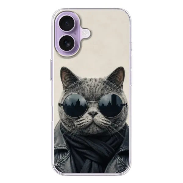 Чехол с рисунком «Модный кот» для iPhone 17