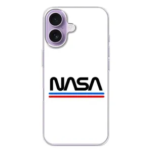 Силіконовый бампер з принтом "Наса" на iPhone 17 (NASA на білому тлі)