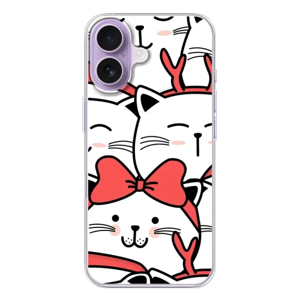 Чехол с рисунком «Новогодние котики» для iPhone 17