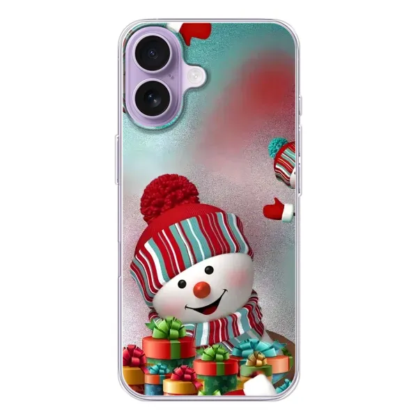 Чехол с рисунком «Снеговик в шапке» для iPhone 17