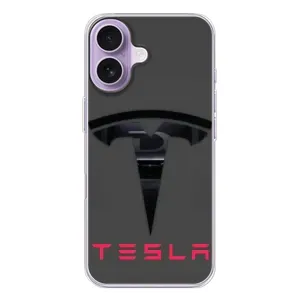 Силіконовий бампер з картинкою машини на iPhone 17 (Logo TESLA)