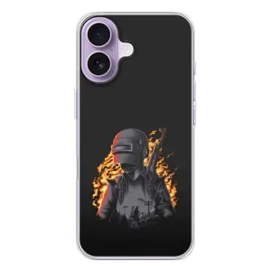 Силиконовый чехол с картинкой "Герой Pubg" на iPhone 17 (В огне)