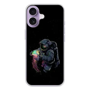 Силиконовый Чехол с принтом "Космонавты" на iPhone 17 (В руках земля)
