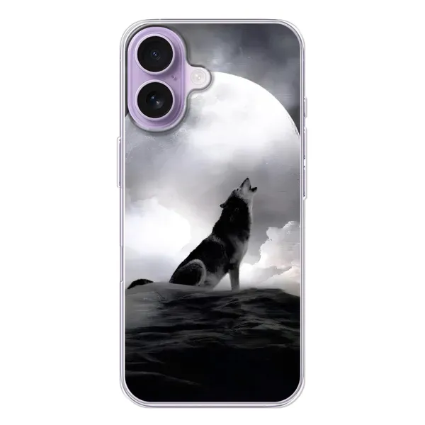 Чехол с рисунком «Волк и луна» для iPhone 17 Чехол с рисунком «Волк и луна» для iPhone 17
