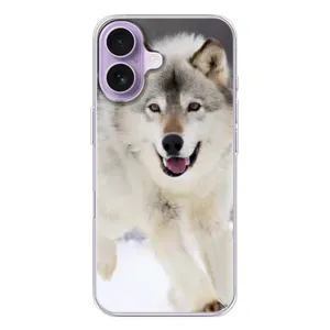 Чохол з Вовком на iPhone 17 (Вовк біжить по снігу)