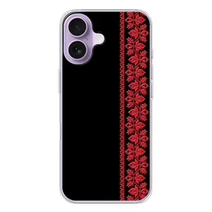 Силіконовый Чохол на iPhone 17 з картинкой Вишиванки (Вишиванка на чорному)