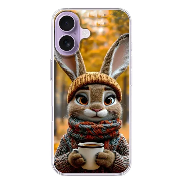 Чехол с рисунком «Зайчик с кофе» для iPhone 17 Чехол с рисунком «Зайчик с кофе» для iPhone 17