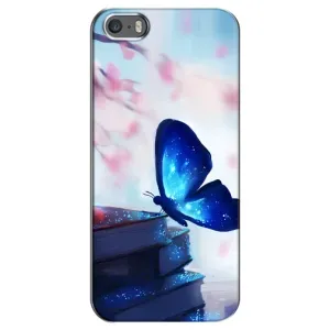 Силіконовий бампер з картинкою звірів для iPhone 5 / 5s / SE (Метелик синій)