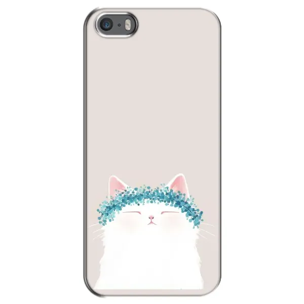 Чехол с рисунком «Белый котик» для iPhone 5 / 5s / SE Чехол с рисунком «Белый котик» для iPhone 5 / 5s / SE