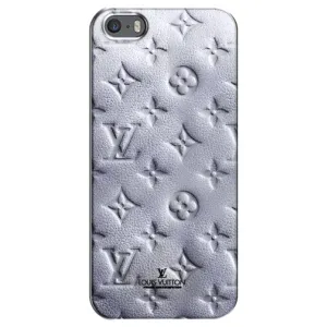 Текстурный Чехол Louis Vuitton для Айфон 5 / 5с / СЕ (Белый ЛВ)