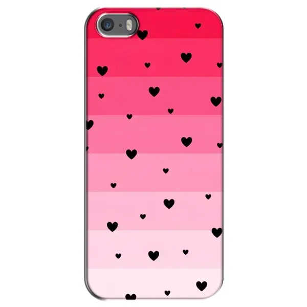 Чехол с рисунком «Чорные сердечки» для iPhone 5 / 5s / SE Чехол с рисунком «Чорные сердечки» для iPhone 5 / 5s / SE