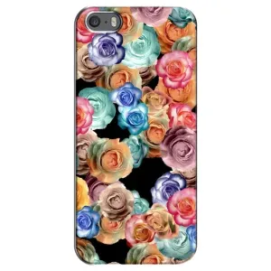Чехлы с тематикой "ЦВЕТЫ" на iPhone 5 / 5s / SE (Цветы на черном)