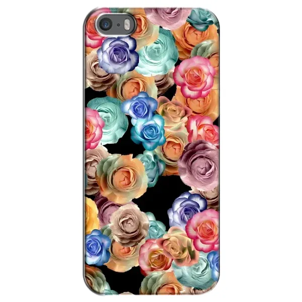 Чехол с рисунком «Цветы на черном» для iPhone 5 / 5s / SE Чехол с рисунком «Цветы на черном» для iPhone 5 / 5s / SE
