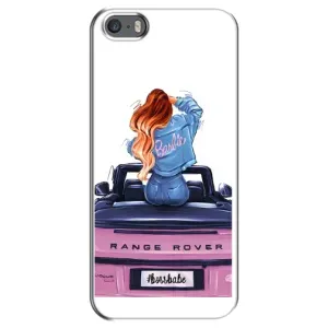 Силиконовый Чехол на iPhone 5 / 5s / SE с картинкой Стильных Девушек (Девушка на машине)