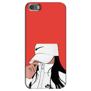 Силиконовый Чехол на iPhone 5 / 5s / SE с картинкой Стильных Девушек (Девушка Nike)