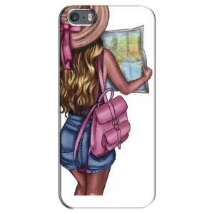 Чехол с рисунком «Девушка Путешественник» для iPhone 5 / 5s / SE