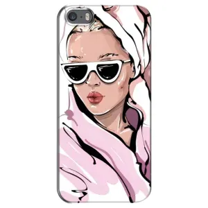 Чехол с картинкой Модные Девчонки iPhone 5 / 5s / SE (Девушка в халате)