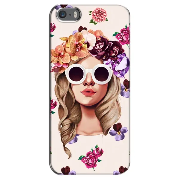 Чехол с рисунком «Девушка в очках» для iPhone 5 / 5s / SE