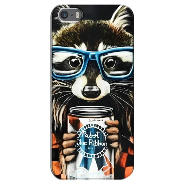 Чехол с рисунком «Енот в очках» для iPhone 5 / 5s / SE Чехол с рисунком «Енот в очках» для iPhone 5 / 5s / SE