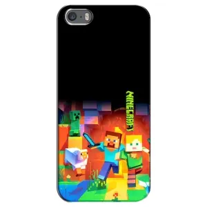 Чехлы для iPhone 5 / 5s / SE (Персонажи Майн Крафт) (Герой Майнкрафт)