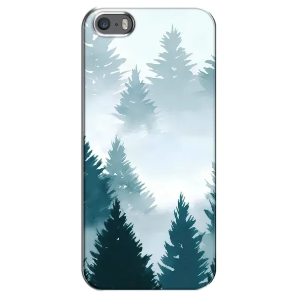 Чехол с рисунком «Горный лес» для iPhone 5 / 5s / SE