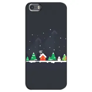 Силиконовый бампер на рождество для iPhone 5 / 5s / SE (Город зимний)