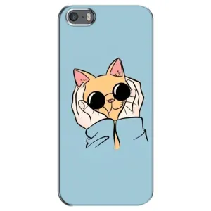 Бампер з зображенням Котиків для Айфон 5 / 5с / СЕ (КОТИК в окулярах)