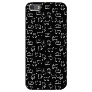 Чохол на тематику: Коти для iPhone 5 / 5s / SE (Котики на чорному)