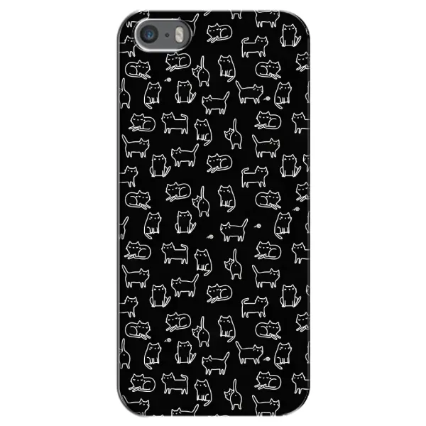 Чехол с рисунком «Котики на черном» для iPhone 5 / 5s / SE Чехол с рисунком «Котики на черном» для iPhone 5 / 5s / SE