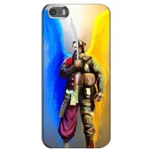 Чехол с картинкой (Патриотический КОЗАК) на iPhone 5 / 5s / SE (Козак с крыльями)