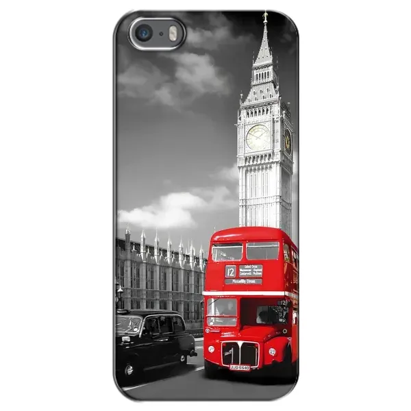 Чехол с рисунком «Красный автобус» для iPhone 5 / 5s / SE