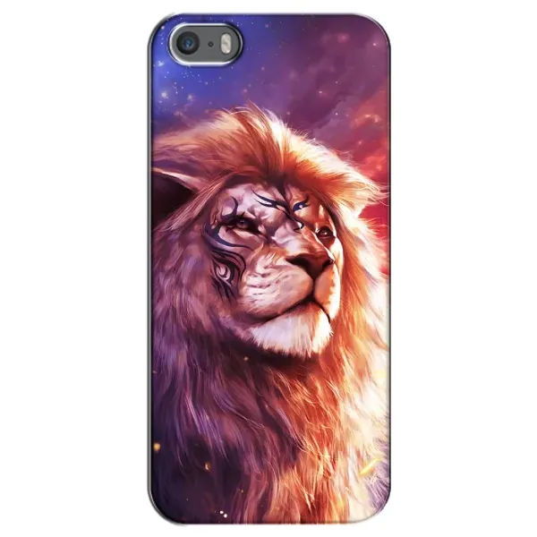 Чехол с рисунком «Красочный ЛЕВ» для iPhone 5 / 5s / SE